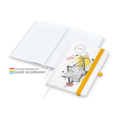 Notizbuch Match-Book White Natura bestseller gelb | A5 | ohne Werbeanbringung | Natura individuell
