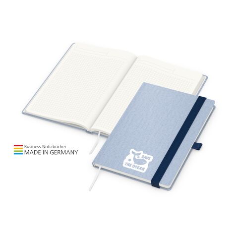 Ocean-Book green+blue blau-weiß | A5 | ohne Werbeanbringung | Haftnotiz weiß