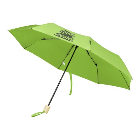 Birgit 21&#039;&#039; faltbarer winddichter Regenschirm aus recyceltem PET Standard | Lindgrün | ohne Werbeanbringung | Nicht verfügbar | Nicht verfügbar