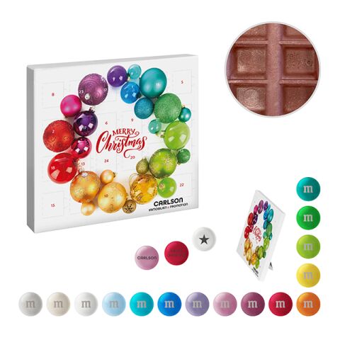 reinpapier® Mini-Adventskalender mit personalisierten M&amp;M&#039;S® Schokolinsen ohne Werbeanbringung