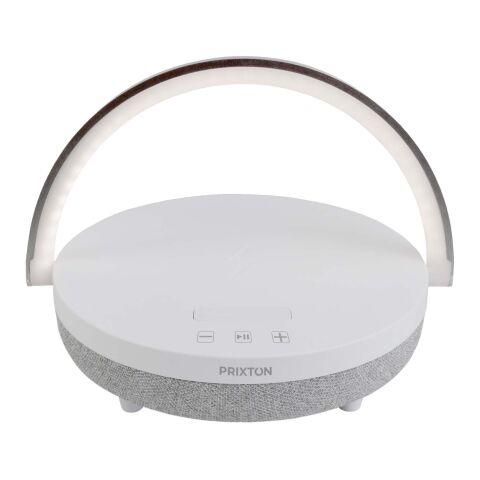 Prixton 10W 4-in-1 Bluetooth®-Lautsprecher mit LED-Licht und kabelloser Ladestation Standard | Weiß | ohne Werbeanbringung | Nicht verfügbar | Nicht verfügbar