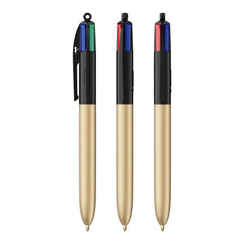BIC® 4 Colours Glacé Kugelschreiber Schwarz-gold | ohne Werbeanbringung | Nicht verfügbar | Nicht verfügbar