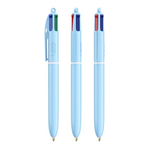 BIC® 4 Colours® Pastel + Lanyard hellblau | ohne Werbeanbringung | Nicht verfügbar | Nicht verfügbar