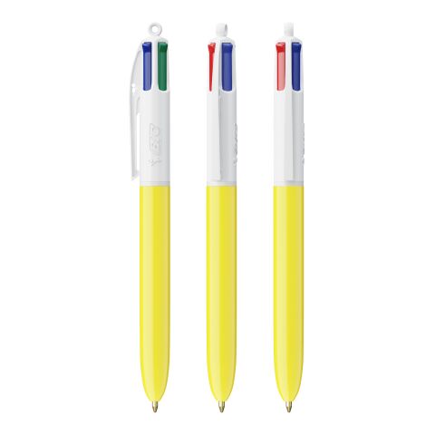 BIC® 4 Colours Kugelschreiber BritePix Digital Weiß-gelb | ohne Werbeanbringung | Nicht verfügbar | Nicht verfügbar
