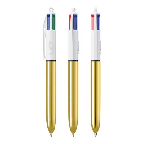 BIC® 4 Colours Shine Kugelschreiber Weiß-gold | ohne Werbeanbringung | Nicht verfügbar | Nicht verfügbar