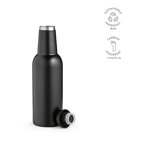 Sepik Trinkflasche recy. Edelstahl 360 ml  Schwarz | 360 ml | ohne Werbeanbringung