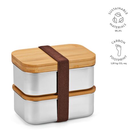 Vermeer Lunchbox Bambus 1480 ml Silber | 1480 ml | ohne Werbeanbringung