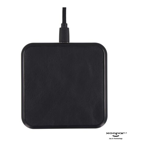 2259 | Xoopar Iné Wireless Fast Charger - Recycled Leather 15W Schwarz | ohne Werbeanbringung | Nicht verfügbar | Nicht verfügbar | Nicht verfügbar