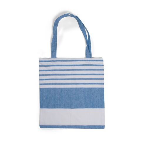 Sagaform Ella Hamam Baumwolltasche 41x38 cm Blau / Weiss | ohne Werbeanbringung