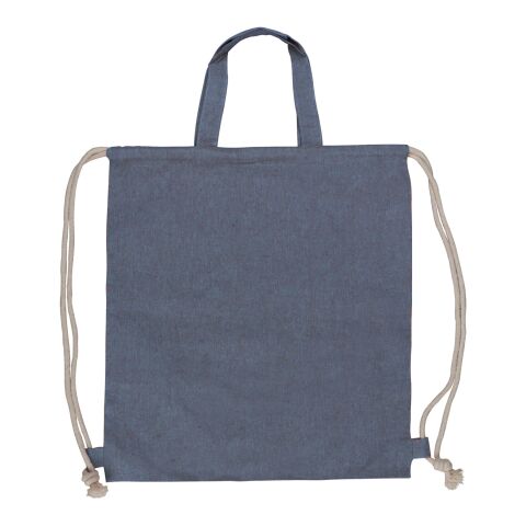 Tasche/Beutel mit Kordelzug aus recycelter Baumwolle 38x42cm Blau / Weiss | ohne Werbeanbringung | Nicht verfügbar | Nicht verfügbar | Nicht verfügbar