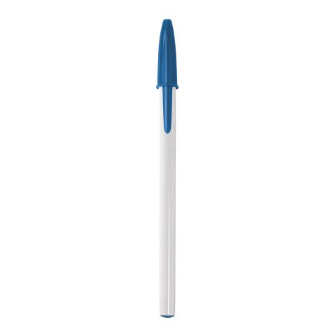 BIC® Style Kugelschreiber Weiß-mittelblau-mittelblau | blaue Tinte | 1-farbiger Siebdruck | Schaft-Clipverlängerung | 20.00 mm x 55.00 mm