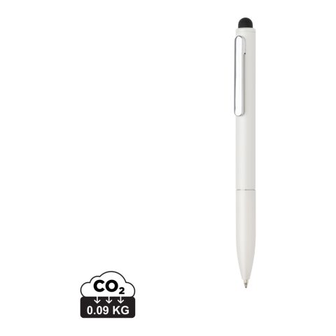 Kymi Stift mit Stylus aus RCS recyceltem Aluminum weiß | ohne Werbeanbringung | Nicht verfügbar | Nicht verfügbar