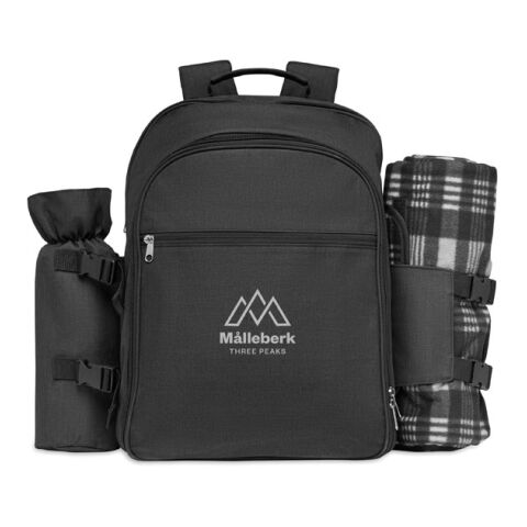 Picknick Rucksack aus RPET-Polyester schwarz | ohne Werbeanbringung | Nicht verfügbar | Nicht verfügbar | Nicht verfügbar