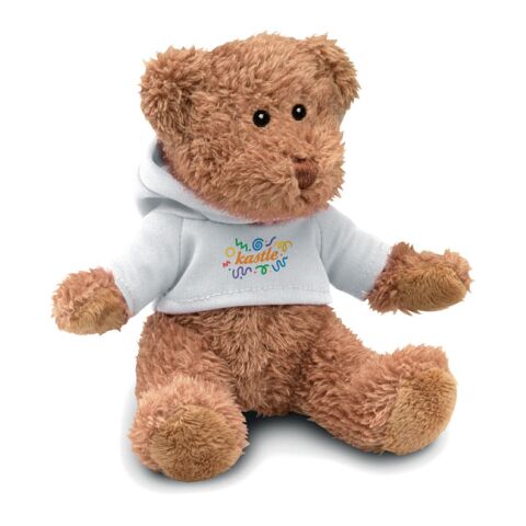 Teddybär mit Hoody  weiß | ohne Werbeanbringung | Nicht verfügbar | Nicht verfügbar | Nicht verfügbar