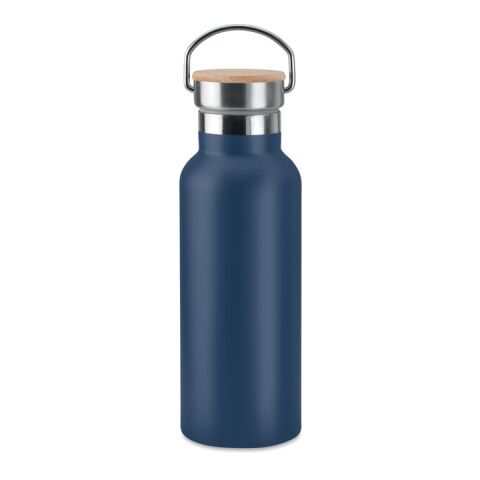 Doppelwandige Trinkflasche mit Bambus Deckel marineblau | ohne Werbeanbringung | Nicht verfügbar | Nicht verfügbar | Nicht verfügbar