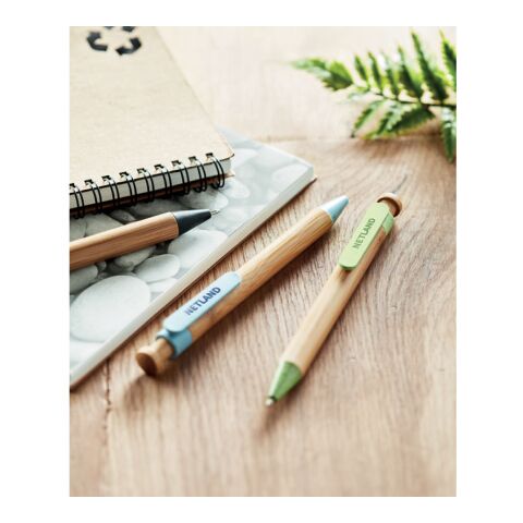 Druckkugelschreiber Bambus blau | ohne Werbeanbringung | Nicht verfügbar | Nicht verfügbar