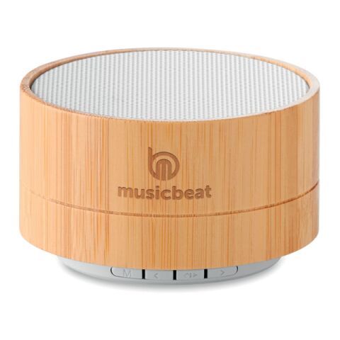 Bluetooth Lautsprecher aus ABS mit Bambus-Dekor weiß | ohne Werbeanbringung | Nicht verfügbar | Nicht verfügbar